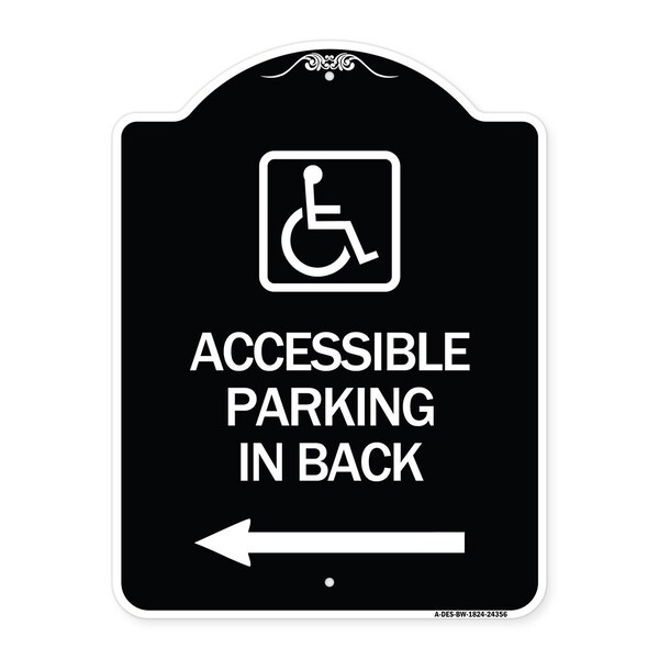 Signmission Accessible Parking on Left Arrow W/ Graphic Heavy-Gauge Aluminum Sign, 24" x 18", BW-1824-24356 A-DES-BW-1824-24356 - main